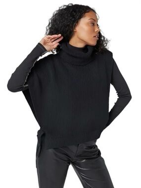 Alp N Rock Akira Oversized Turtleneck Cotton Sweater Vest in Black Medium NEW